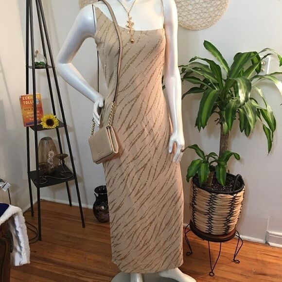 New! Tiger Pattern Open back maxi w/side slit - Picture 2 of 11